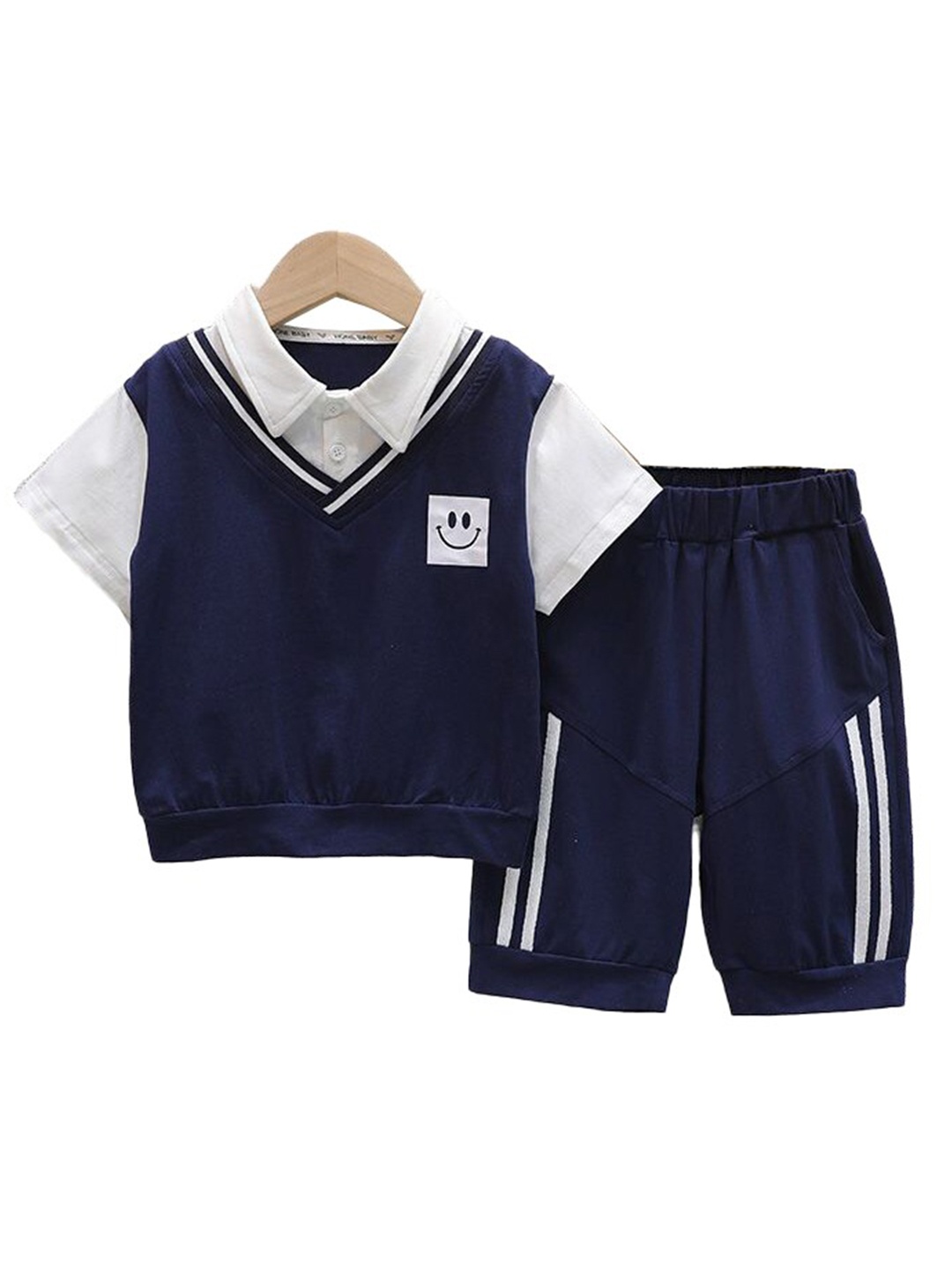 StyleCast x Revolte Boys Shirt Collar Short Sleeves T-shirt With Shorts, Navy blue
StyleCast x Revolte Boys Shirt Collar Short Sleeves T-shirt With Shorts, Navy blue