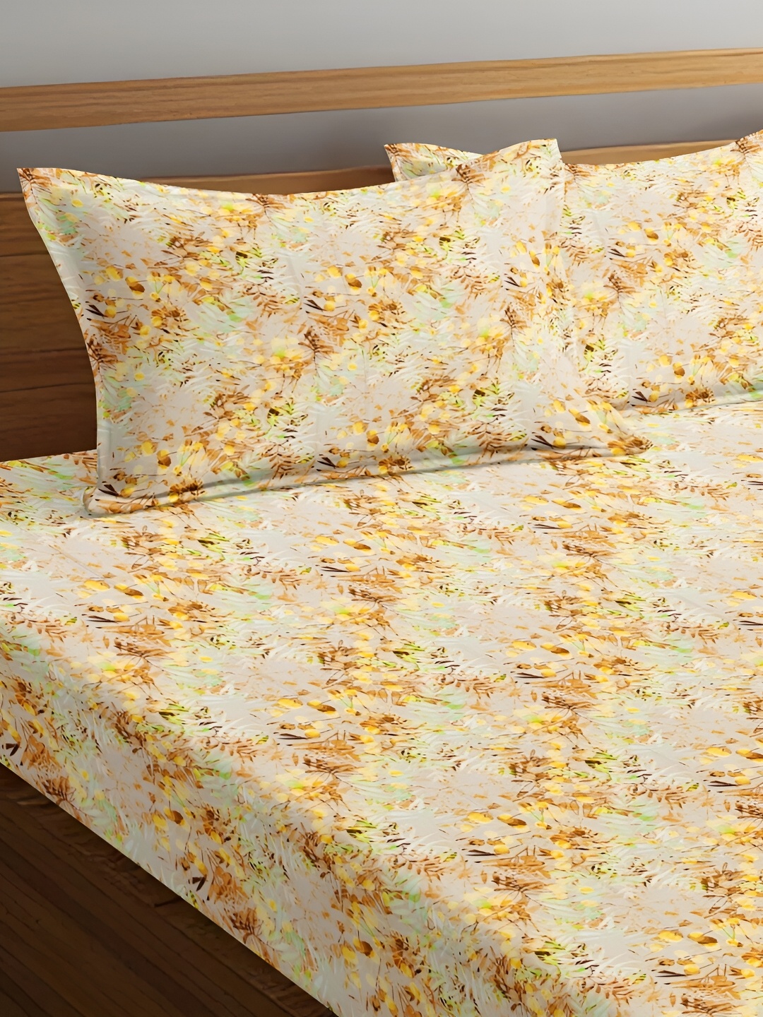 Srijee Decors Yellow & Brown Printed Cotton 300 TC King Bedsheet With 2 Pillow Covers
Srijee Decors Yellow & Brown Printed Cotton 300 TC King Bedsheet With 2 Pillow Covers