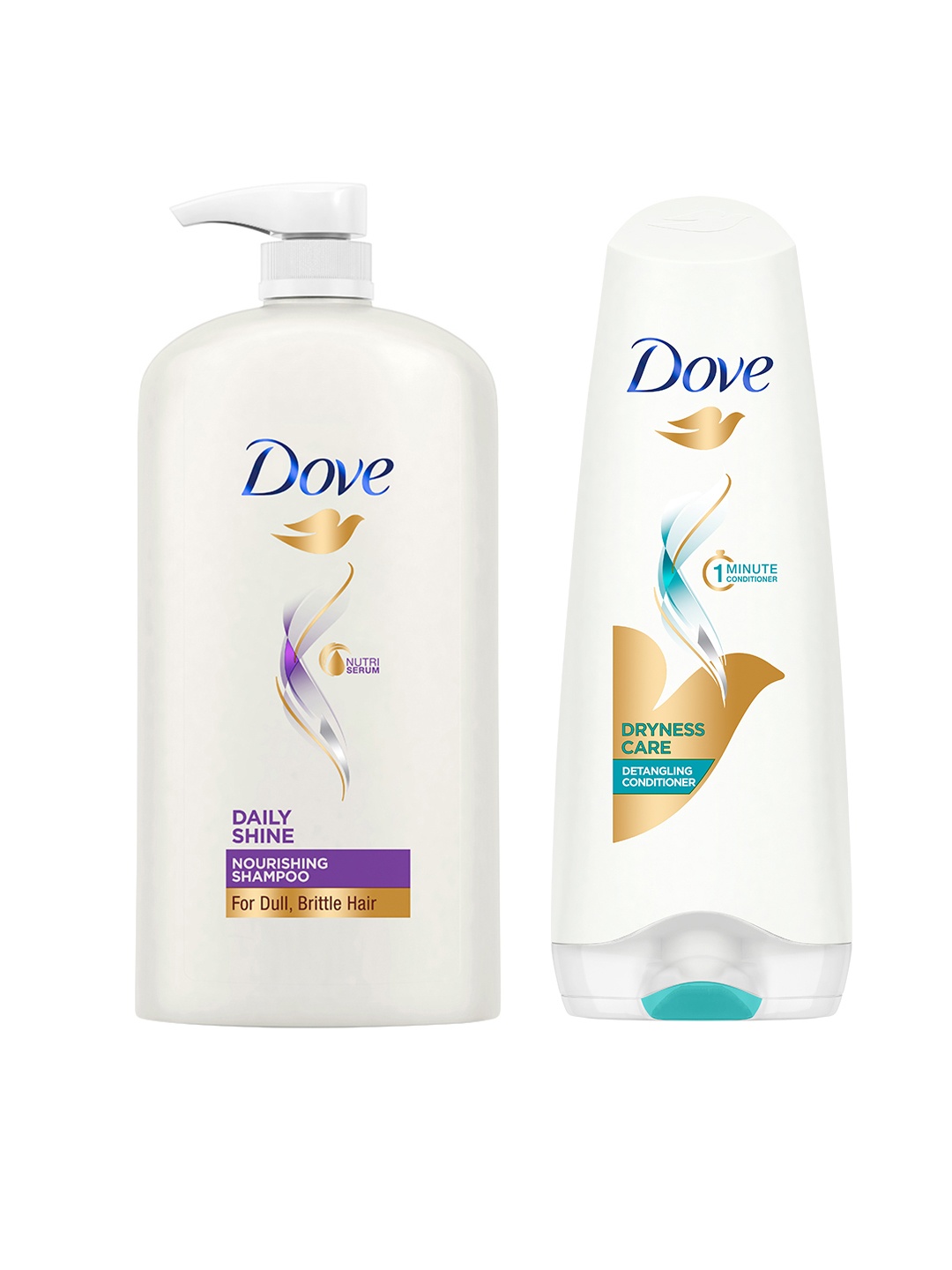 Dove Set of Daily Shine Shampoo 1 L & Dryness Care Hair Conditioner 175 ml, White
Dove Set of Daily Shine Shampoo 1 L & Dryness Care Hair Conditioner 175 ml, White