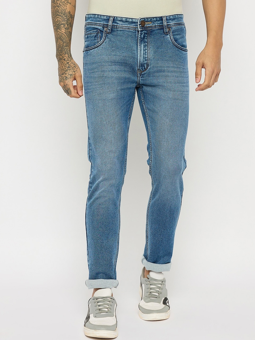 Duke Men Slim Fit Mid-Rise Clean Look Heavy Fade Cotton Stretchable Stretchable Jeans, Blue
Duke Men Slim Fit Mid-Rise Clean Look Heavy Fade Cotton Stretchable Stretchable Jeans, Blue