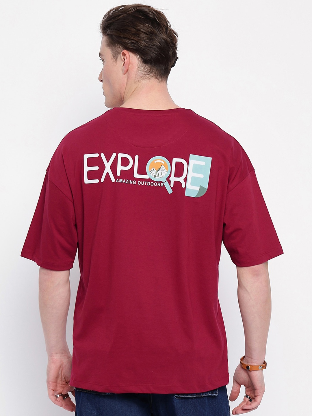 Wear Your Mind Typography Printed Drop-Shoulder Sleeves Cotton Oversized T-shirt, Maroon
Wear Your Mind Typography Printed Drop-Shoulder Sleeves Cotton Oversized T-shirt, Maroon