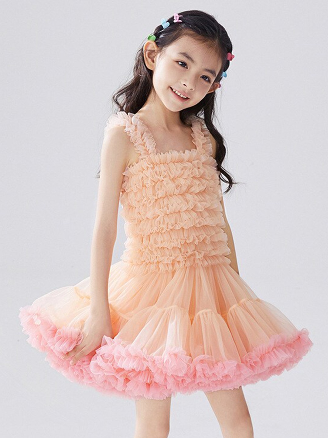 StyleCast x Revolte Girls Pink Shoulder Straps Ruffled Tulle Fit & Flare Dress
StyleCast x Revolte Girls Pink Shoulder Straps Ruffled Tulle Fit & Flare Dress