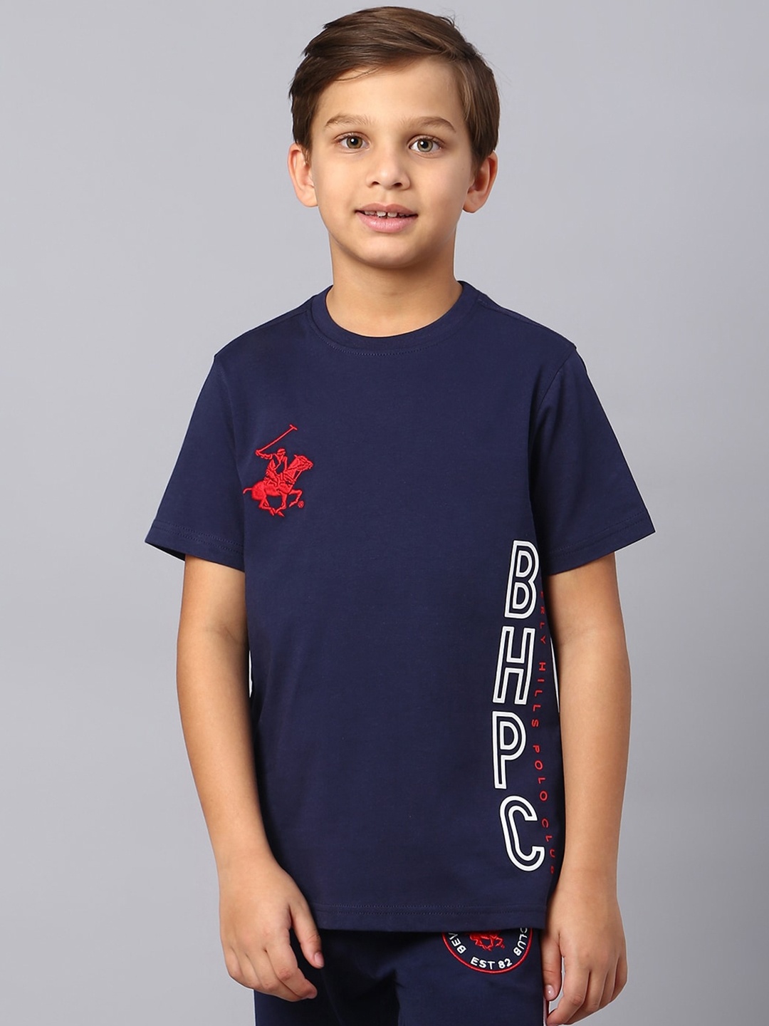 Beverly Hills Polo Club Boys Typography Printed Pure Cotton Applique Casual T-shirt, Blue
Beverly Hills Polo Club Boys Typography Printed Pure Cotton Applique Casual T-shirt, Blue