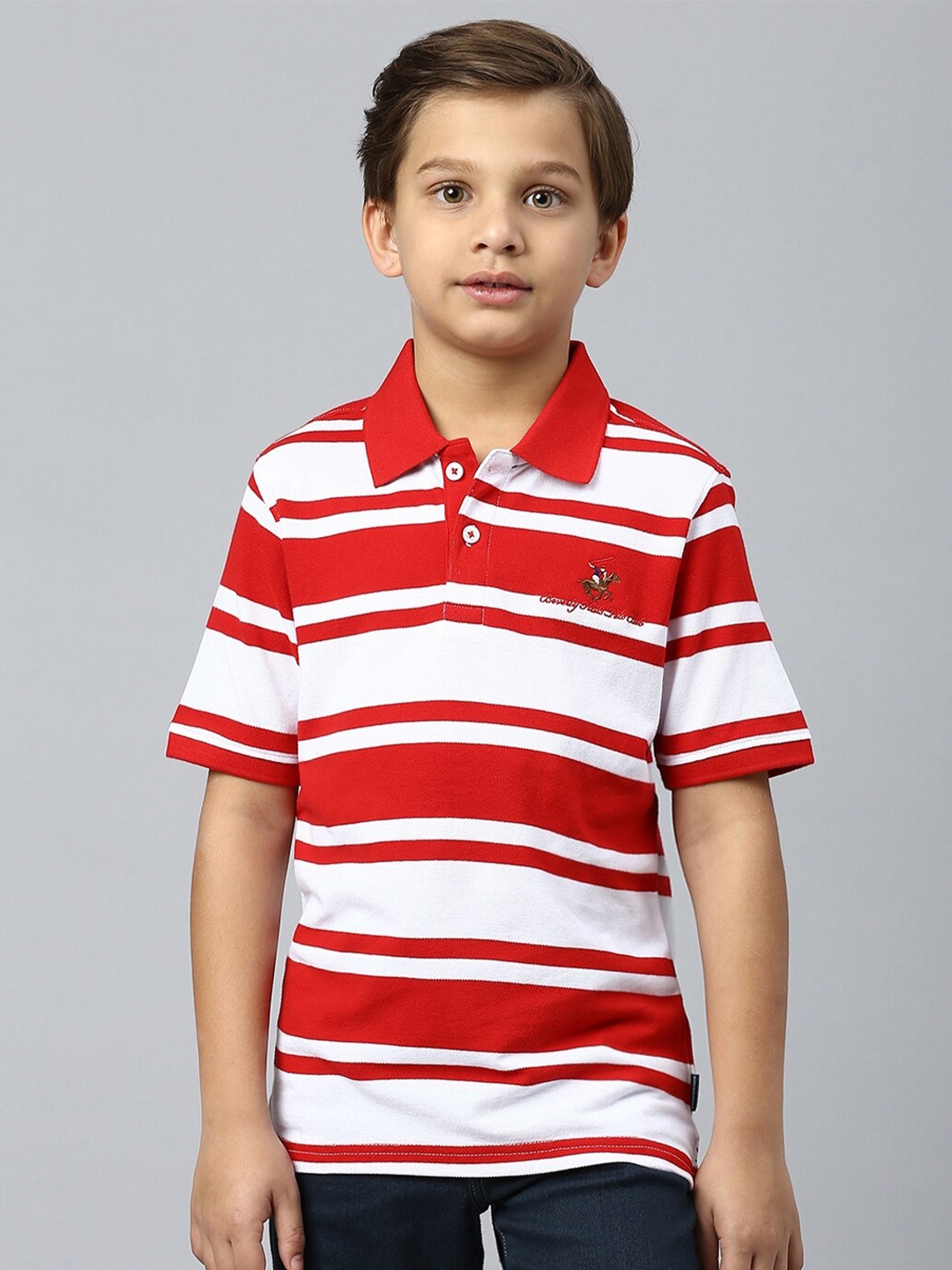 Beverly Hills Polo Club Boys Striped Polo Collar Pure Cotton Pockets Casual T-shirt, Red
Beverly Hills Polo Club Boys Striped Polo Collar Pure Cotton Pockets Casual T-shirt, Red