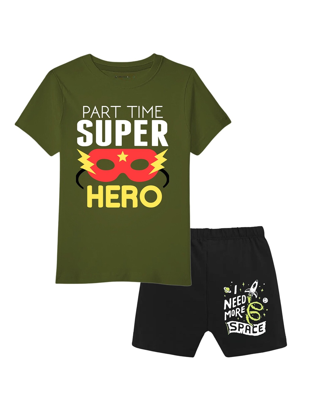 CoolTees4U Boys Round Neck Graphic Pure Cotton Printed T-shirt with Shorts, Green
CoolTees4U Boys Round Neck Graphic Pure Cotton Printed T-shirt with Shorts, Green