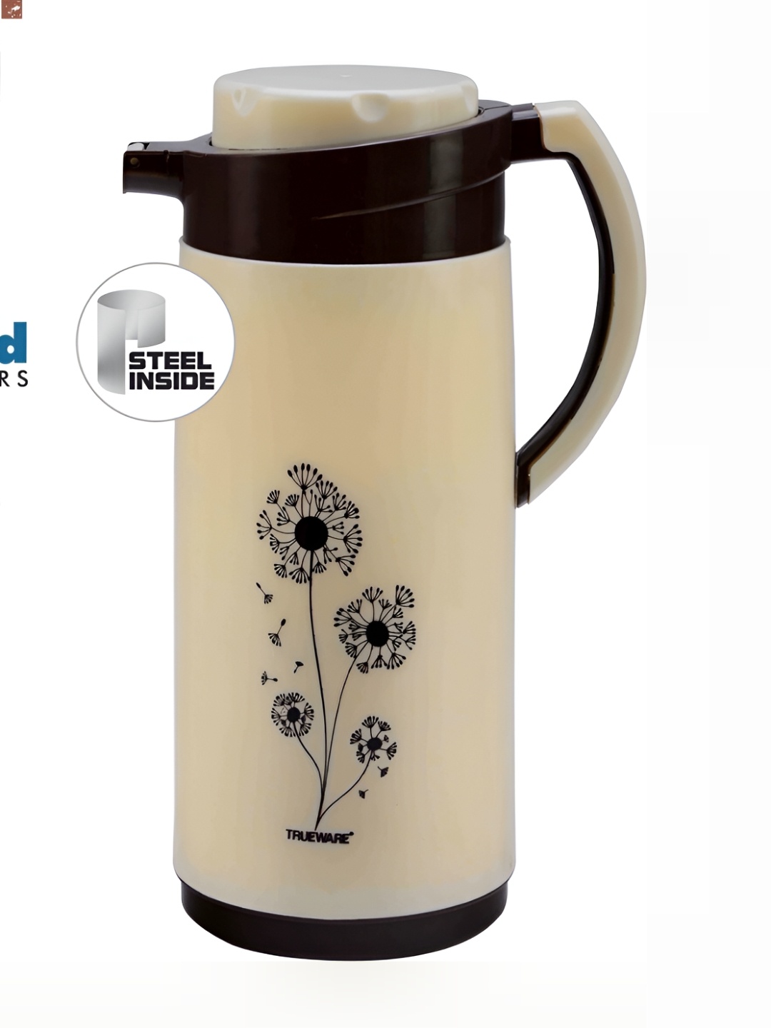Trueware Brown Floral Printed Water Bottle 1.5 L