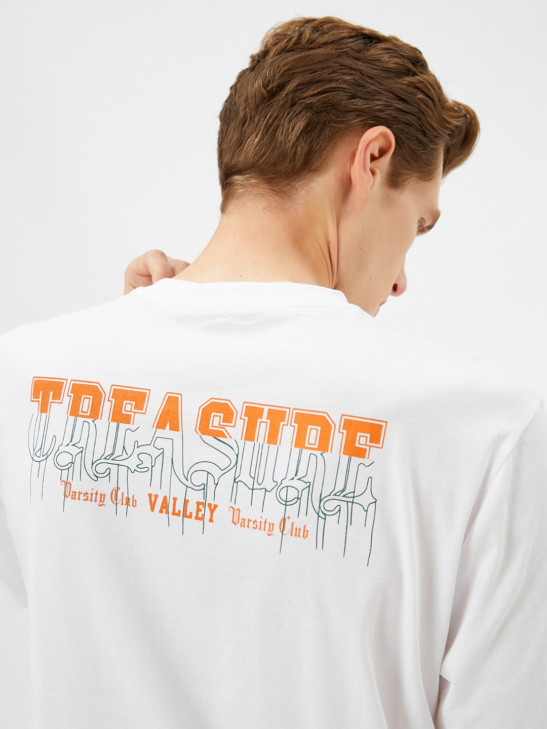 Koton Typography Printed Cotton T-shirt, White