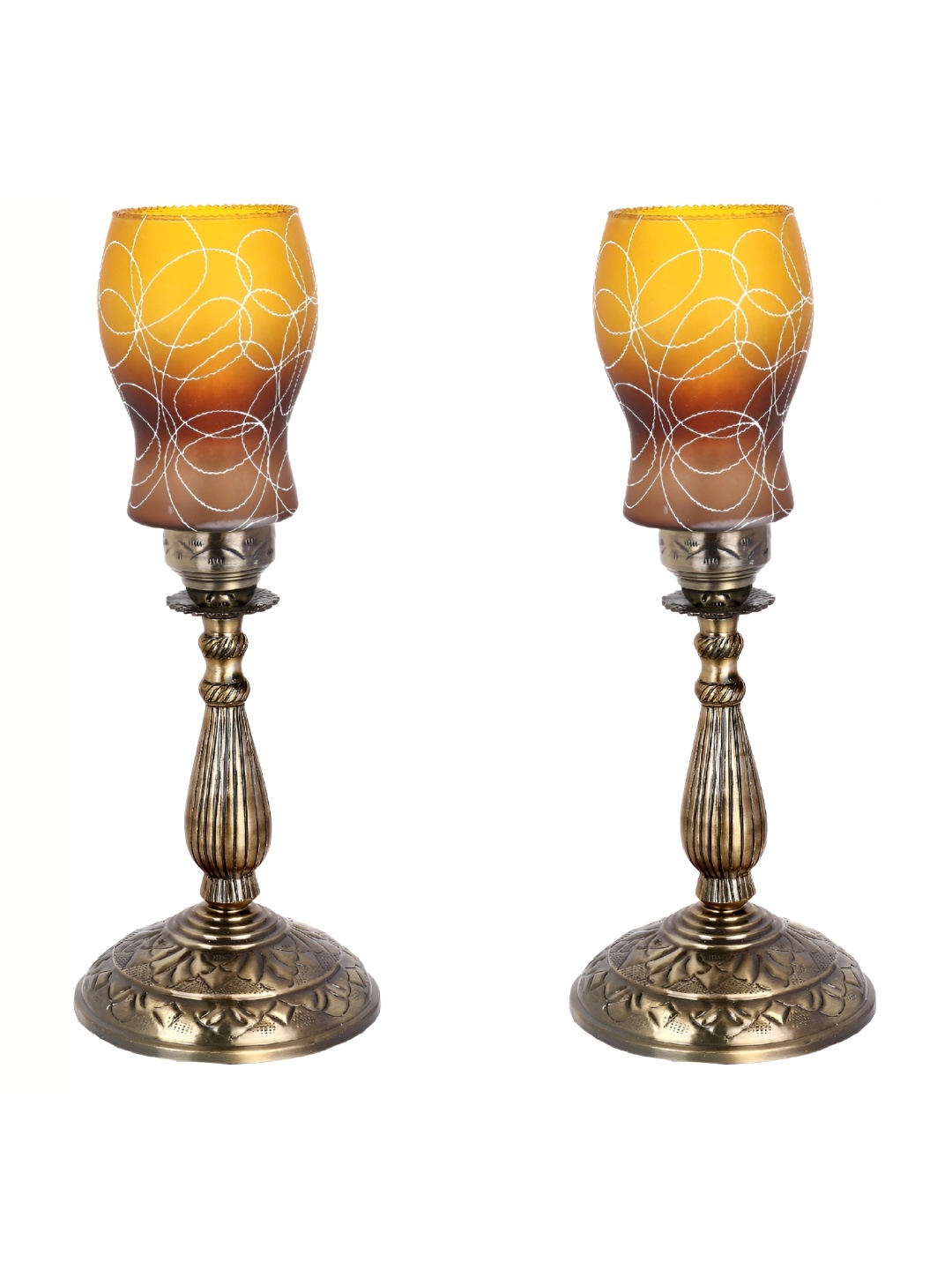 1ST TIME Yellow & White 2 Pieces Textured Metal Traditional Bell Shaped Table Lamps
1ST TIME Yellow & White 2 Pieces Textured Metal Traditional Bell Shaped Table Lamps
