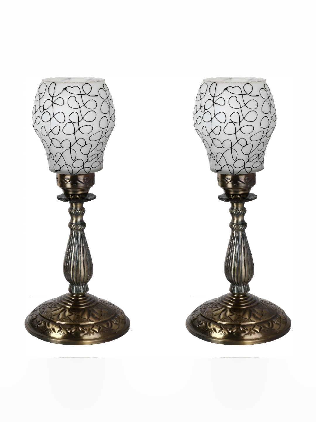 1ST TIME White & Silver-Toned 2Pcs Printed Metal Traditional Abstract Shaped Table Lamps
1ST TIME White & Silver-Toned 2Pcs Printed Metal Traditional Abstract Shaped Table Lamps