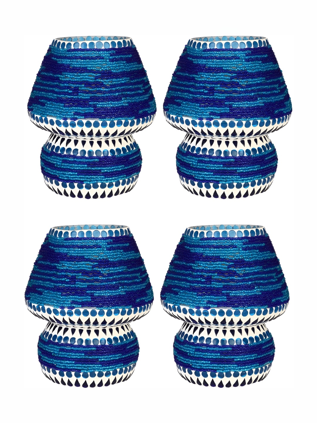1ST TIME Blue and White 4 Pieces Textured Glass Traditional Frusturical Shaped Table Lamps
1ST TIME Blue and White 4 Pieces Textured Glass Traditional Frusturical Shaped Table Lamps