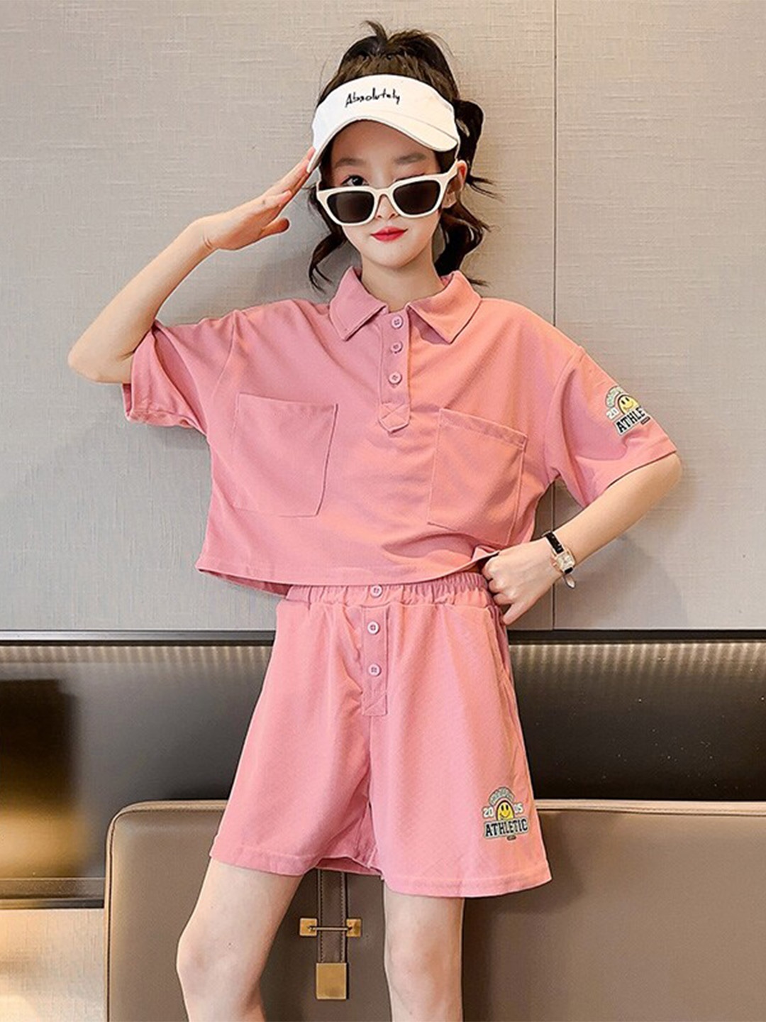 StyleCast x Revolte Girls Polo Collar Short Sleeves Printed T-shirt with Shorts, Pink
StyleCast x Revolte Girls Polo Collar Short Sleeves Printed T-shirt with Shorts, Pink