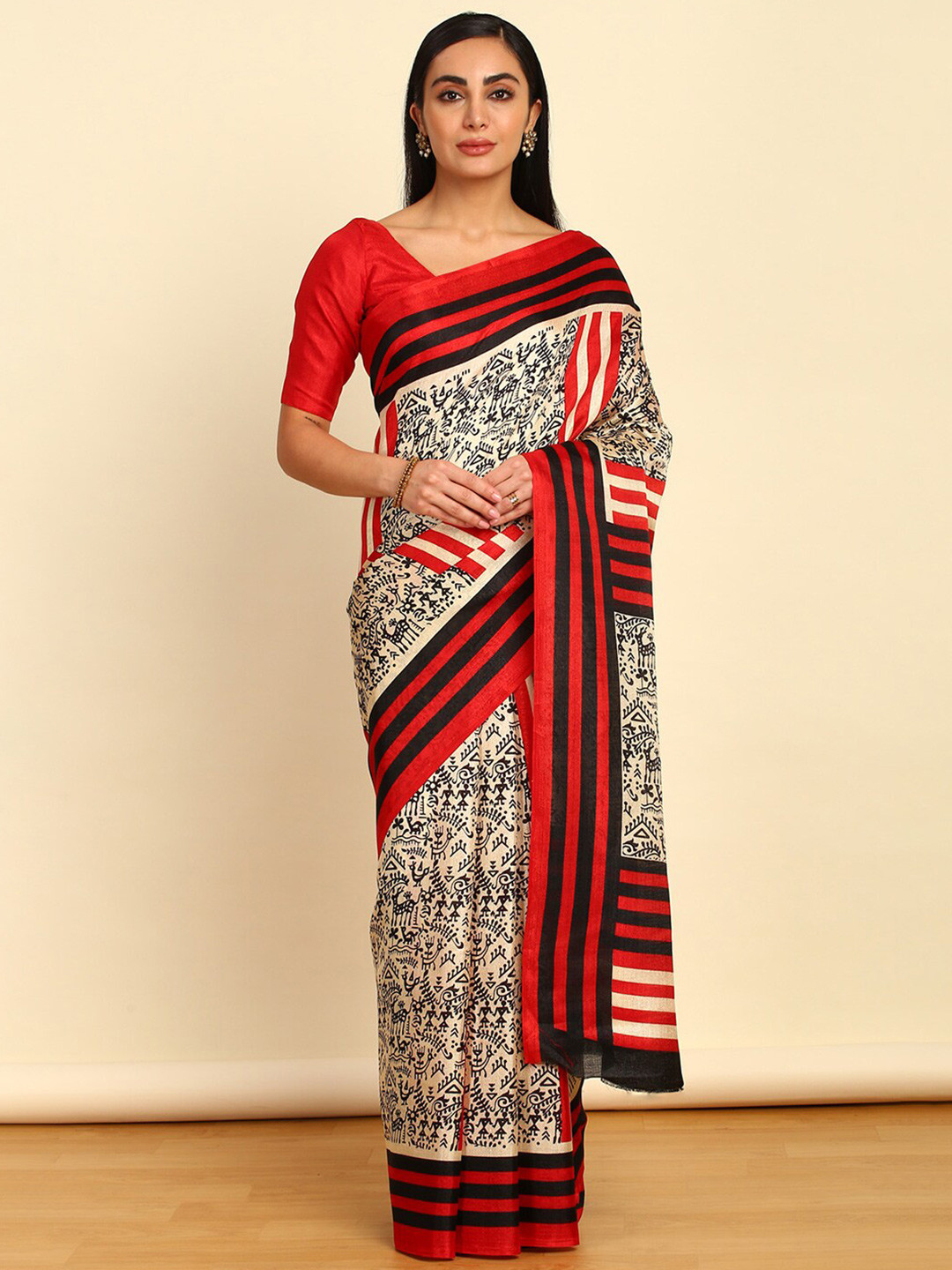 Soch Warli Printed Saree, Red
Soch Warli Printed Saree, Red