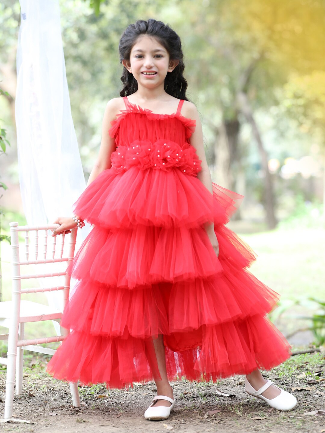 Stuffie Land Girls Embellished Shoulder Straps Net Fit & Flare Maxi Dress, Red
Stuffie Land Girls Embellished Shoulder Straps Net Fit & Flare Maxi Dress, Red