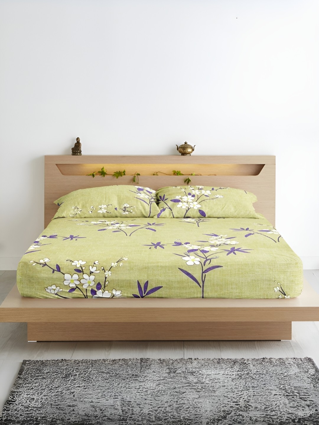 Aurave Olive Green Floral Microfiber 210 TC Fitted King Bedsheet with 2 Pillow Covers
Aurave Olive Green Floral Microfiber 210 TC Fitted King Bedsheet with 2 Pillow Covers