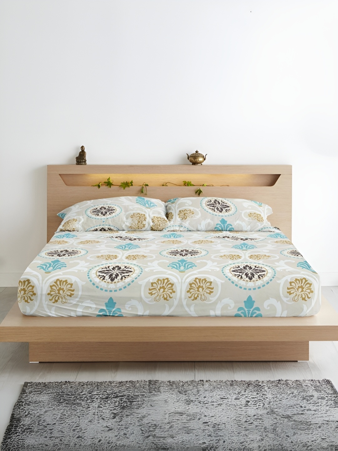 Aurave Green Ethnic Motifs Microfiber 210 TC Fitted King Bedsheet with 2 Pillow Covers
Aurave Green Ethnic Motifs Microfiber 210 TC Fitted King Bedsheet with 2 Pillow Covers