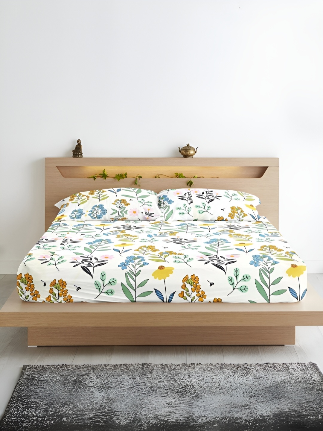 Aurave White & Green Floral Microfiber 210 TC Fitted Queen Bedsheet with 2 Pillow Covers
Aurave White & Green Floral Microfiber 210 TC Fitted Queen Bedsheet with 2 Pillow Covers