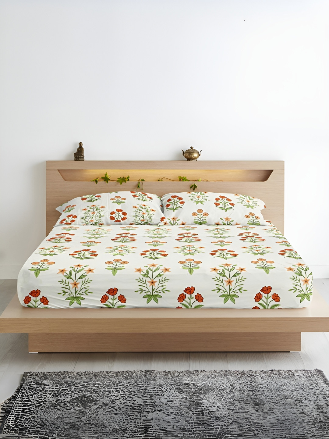 Aurave White & Red Floral Microfiber Fitted 210 TC King Bedsheet with 2 Pillow Covers
Aurave White & Red Floral Microfiber Fitted 210 TC King Bedsheet with 2 Pillow Covers
