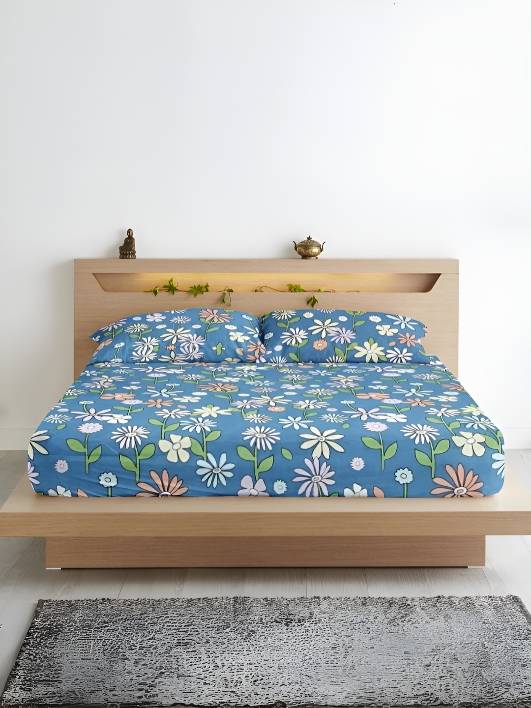 Aurave Olivia Blue & Green Floral 210 TC Fitted King Bedsheet With 2 Pillow Covers
Aurave Olivia Blue & Green Floral 210 TC Fitted King Bedsheet With 2 Pillow Covers