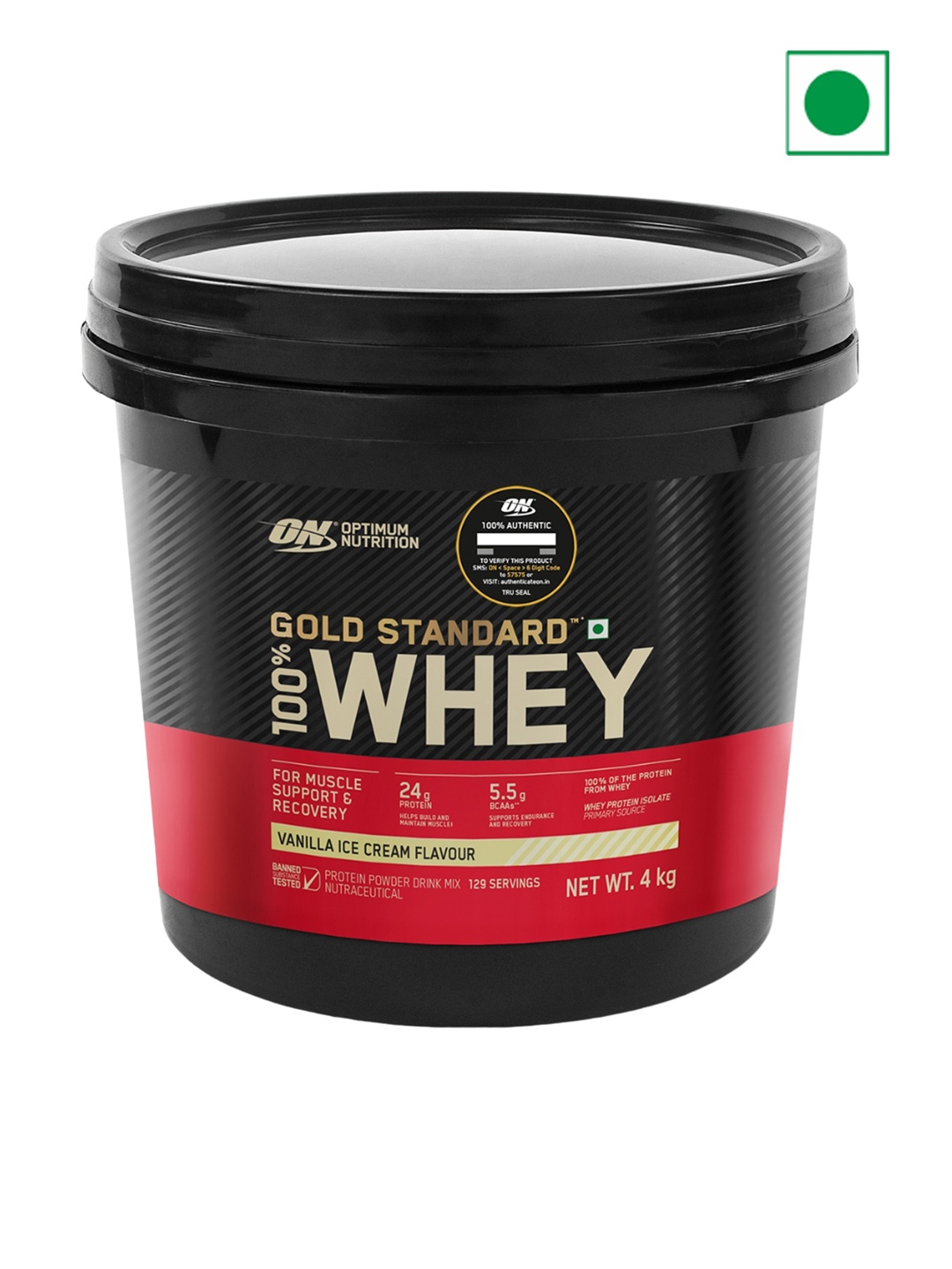Optimum Nutrition Gold Standard 100% Whey Protein Powder-Vanilla Ice Cream-4 Kg, Black
Optimum Nutrition Gold Standard 100% Whey Protein Powder-Vanilla Ice Cream-4 Kg, Black
