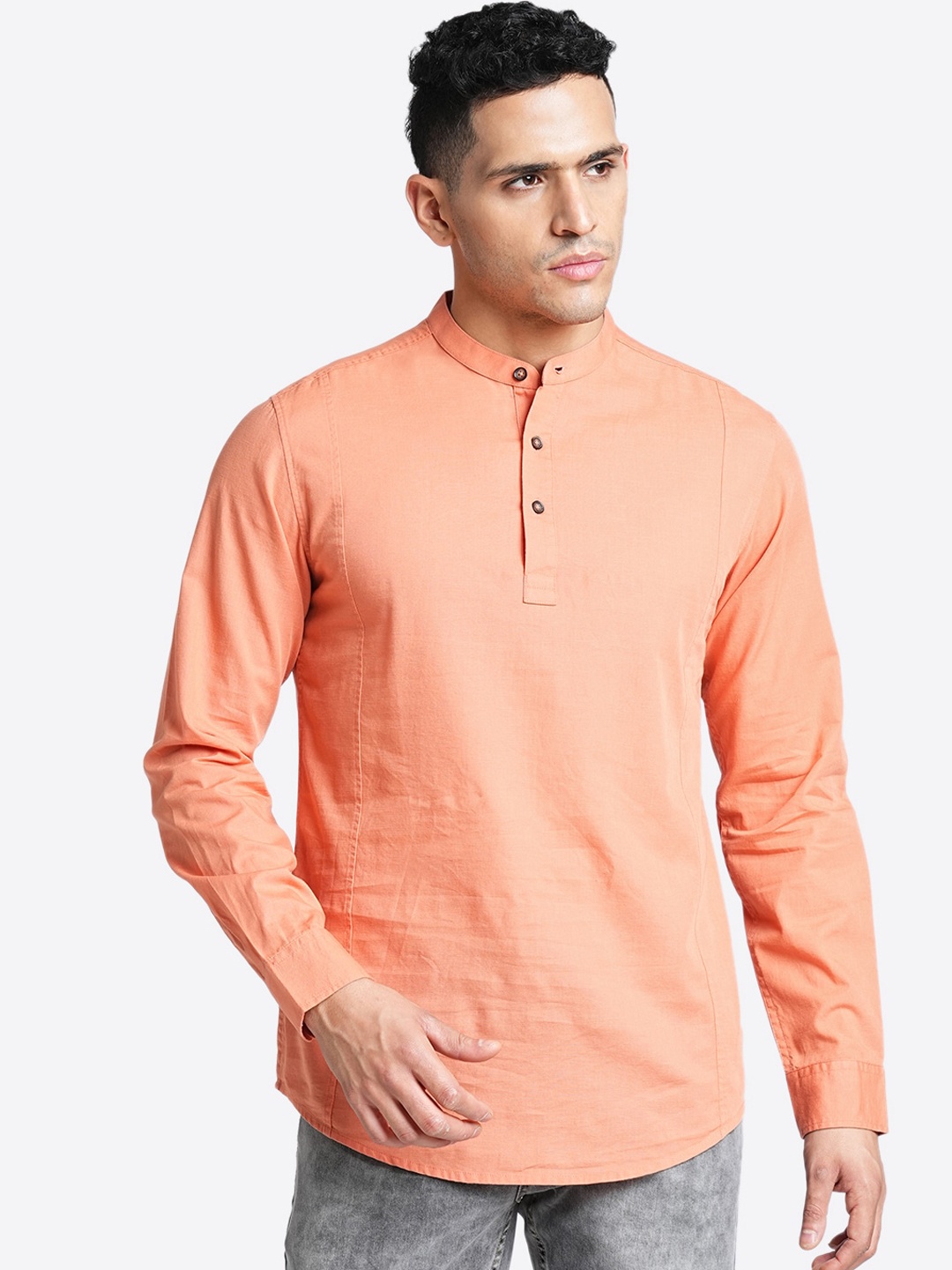 Blue Buddha Woven Design Thread Work Cotton Mandarin Collar Long Sleeves Straight Kurta, Orange
Blue Buddha Woven Design Thread Work Cotton Mandarin Collar Long Sleeves Straight Kurta, Orange