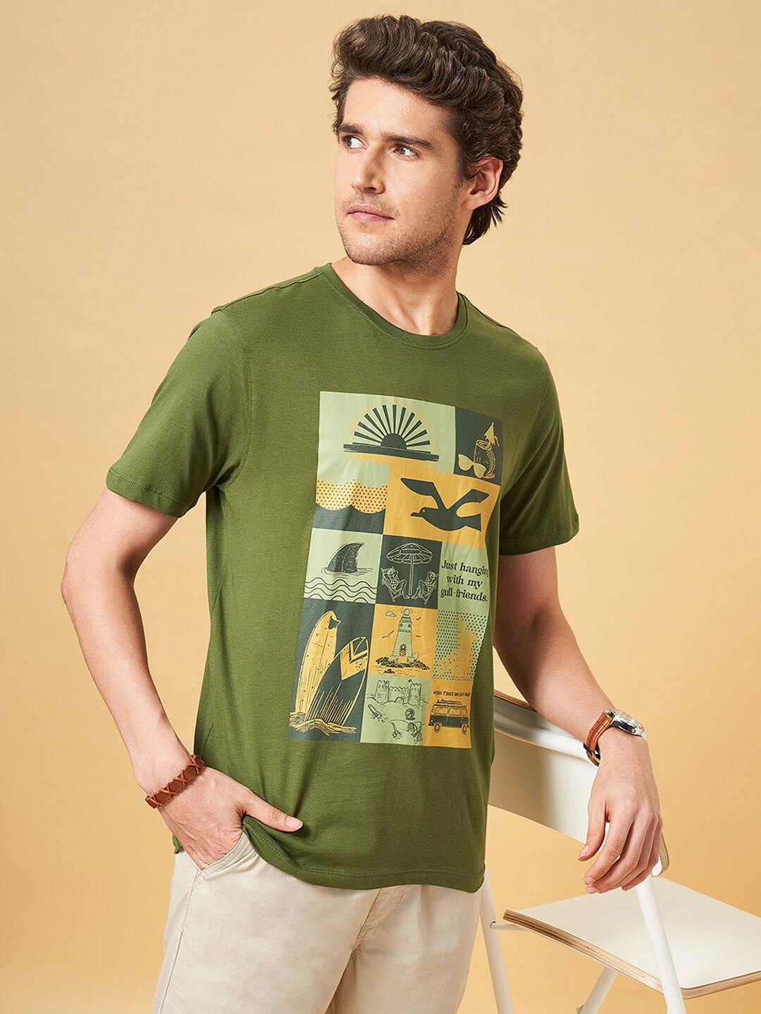Urban Ranger by pantaloons Printed Round Neck Applique Slim Fit Cotton T-shirt, Green
Urban Ranger by pantaloons Printed Round Neck Applique Slim Fit Cotton T-shirt, Green