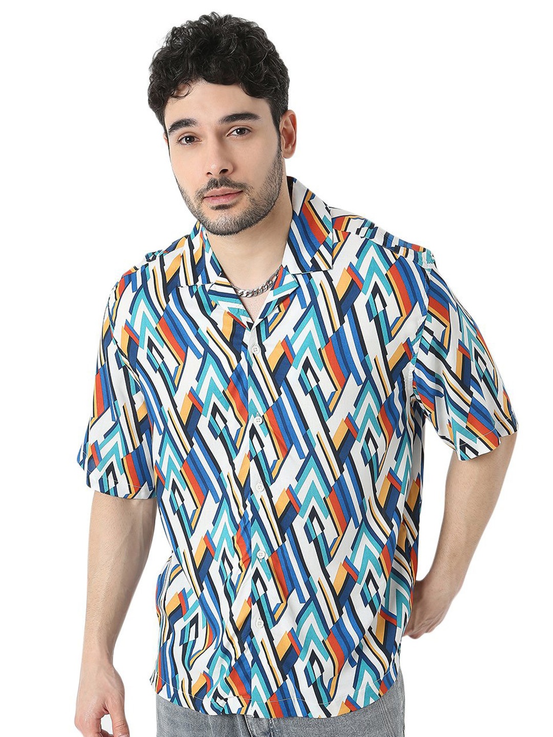 7Shores Relaxed Fit Abstract Printed Spread Collar Short Sleeves Oversized Casual Shirt, Blue
7Shores Relaxed Fit Abstract Printed Spread Collar Short Sleeves Oversized Casual Shirt, Blue