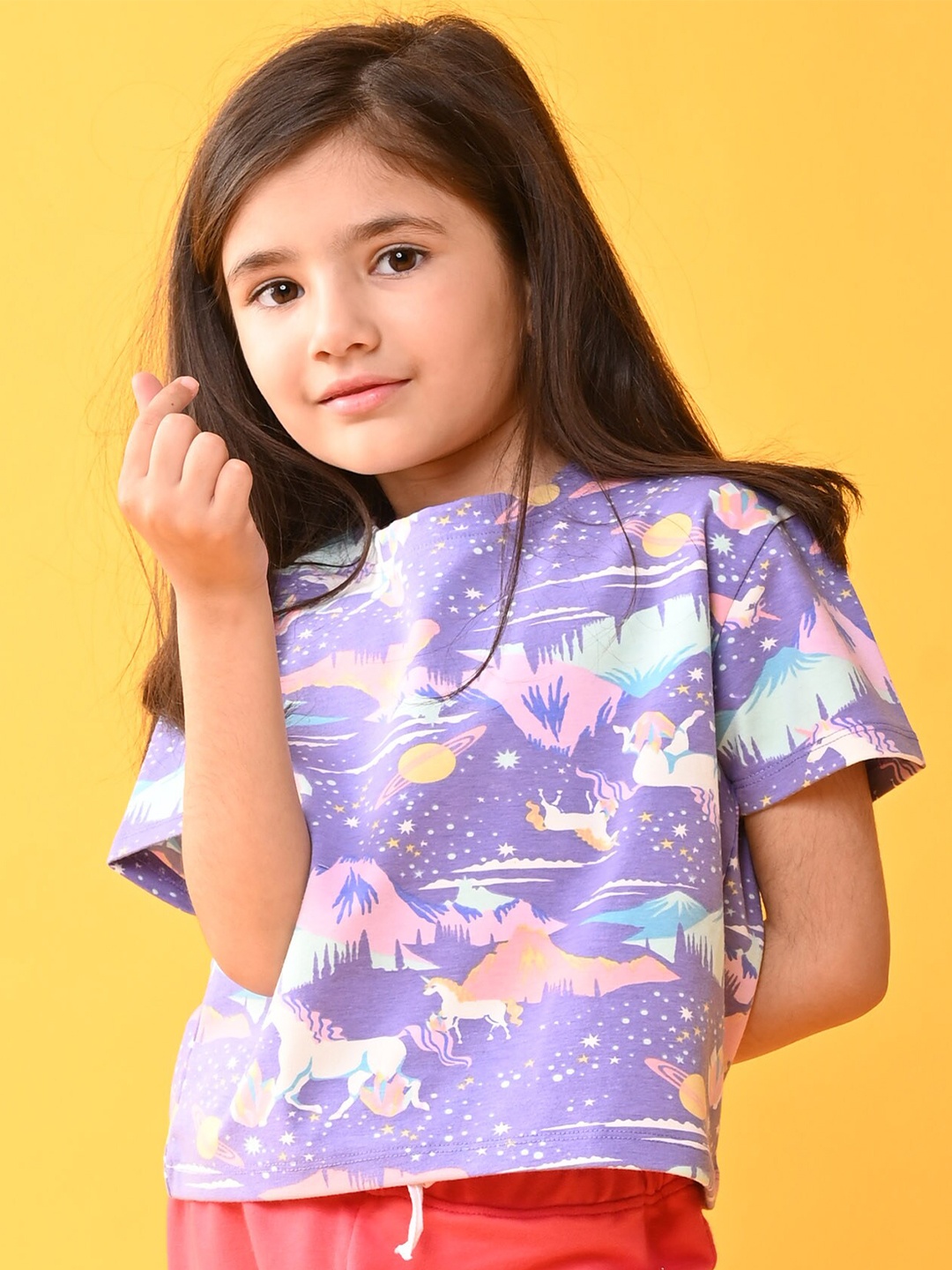 Anthrilo Girls SS24 Graphic Printed Round Neck Short Sleeves Pure Cotton T-shirt, Purple
Anthrilo Girls SS24 Graphic Printed Round Neck Short Sleeves Pure Cotton T-shirt, Purple