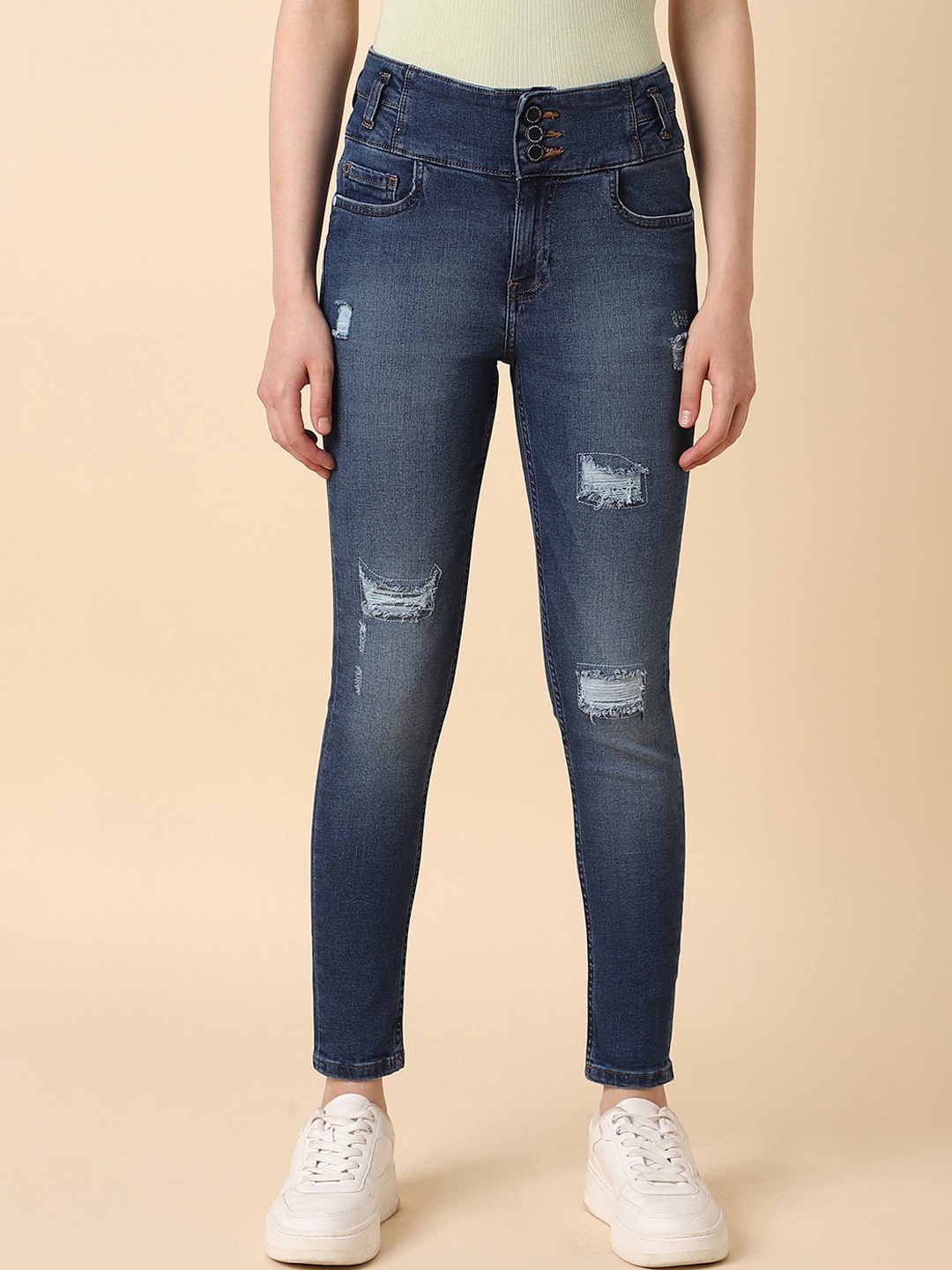 Allen Solly Woman Skinny Fit Mildly Distressed Light Fade Stretchable Jeans, Navy blue
Allen Solly Woman Skinny Fit Mildly Distressed Light Fade Stretchable Jeans, Navy blue