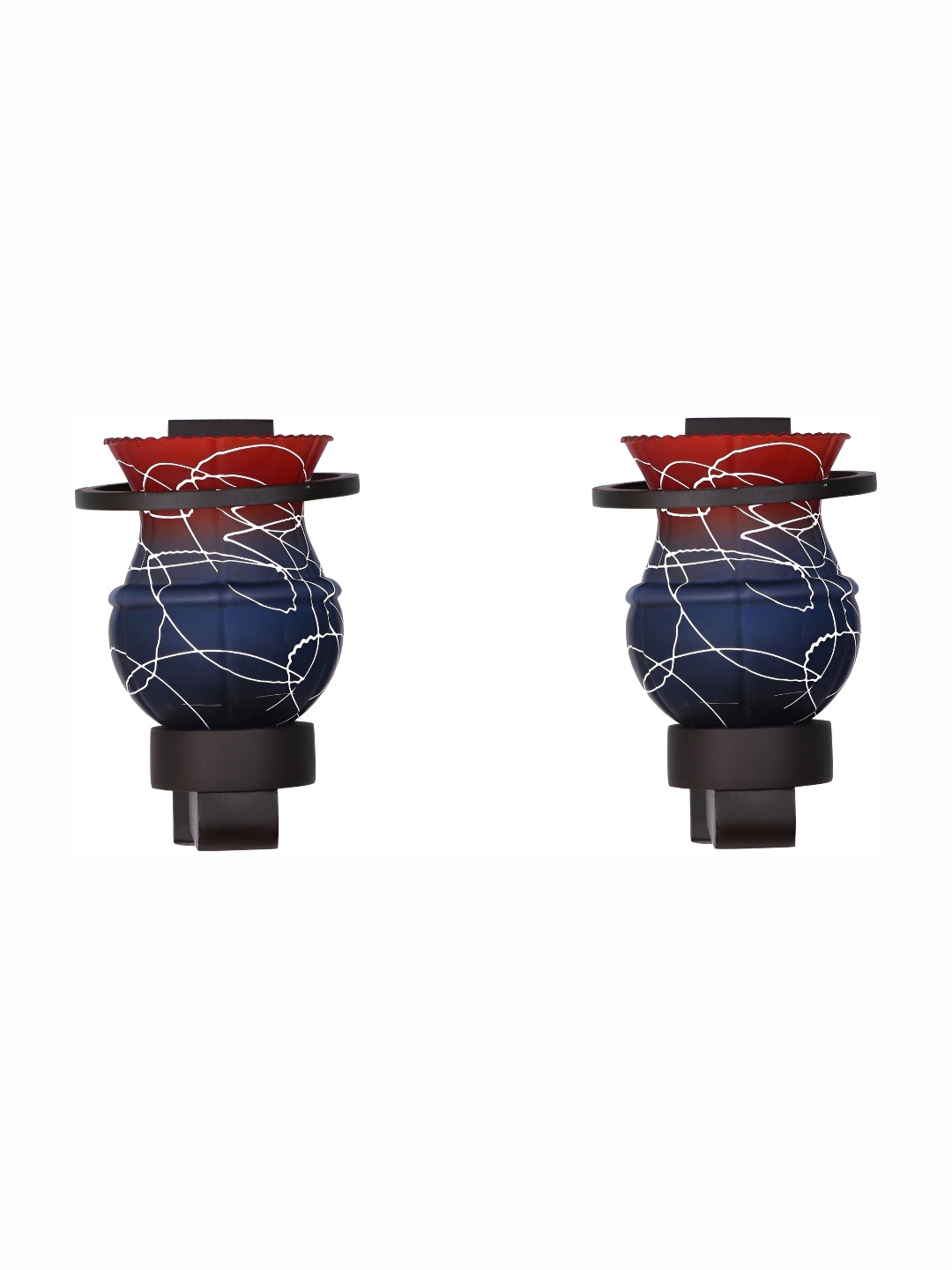 1ST TIME Blue & Maroon 2 Pieces Printed Glass Abstract Shaped Contemporary Wall Lamps
1ST TIME Blue & Maroon 2 Pieces Printed Glass Abstract Shaped Contemporary Wall Lamps