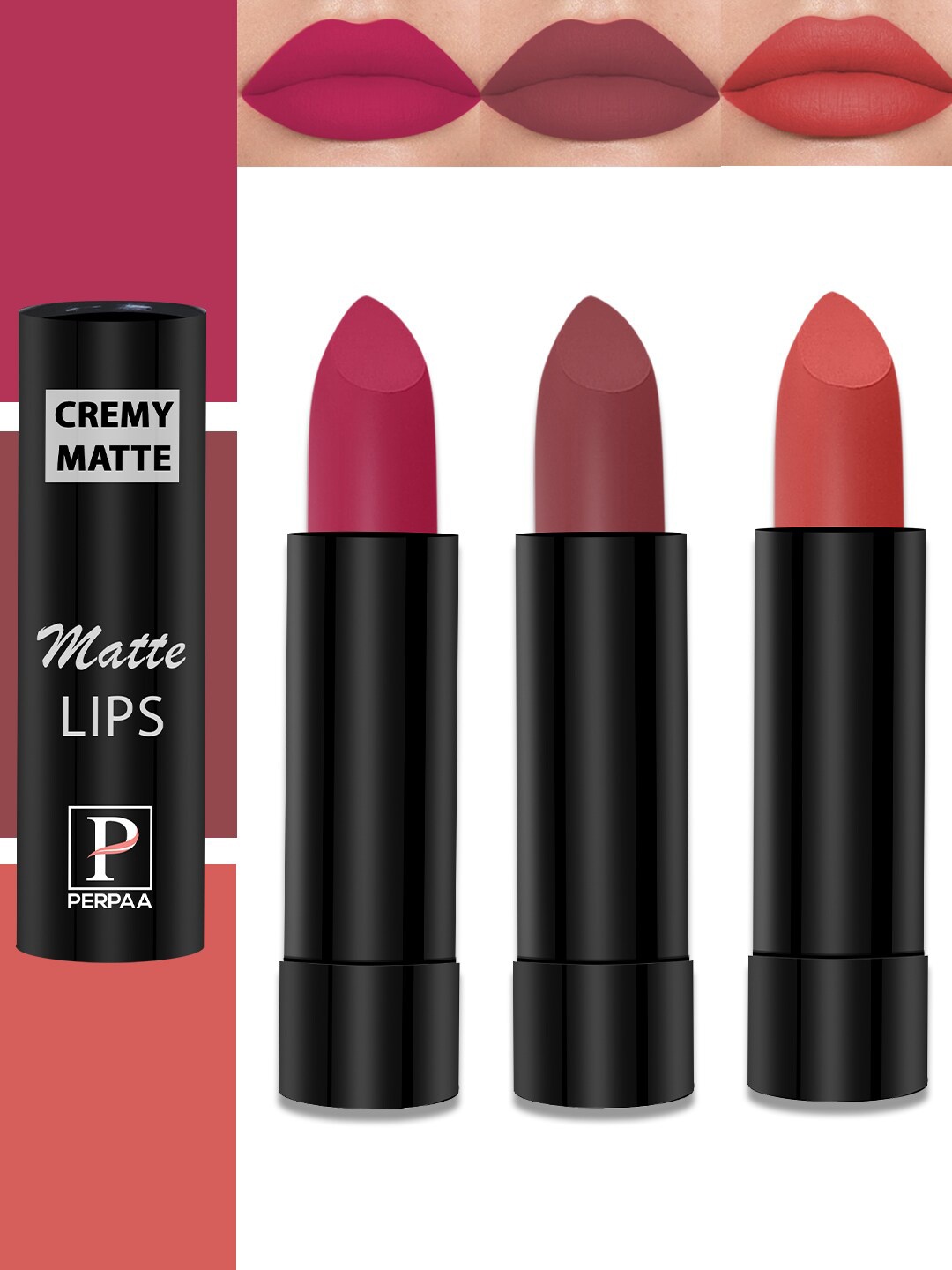 PERPAA Set Of 3 Cremy Matte Long Lasting Jojoba Oil Lipsticks - 3.5 g Each -92-93-110, Pink
PERPAA Set Of 3 Cremy Matte Long Lasting Jojoba Oil Lipsticks - 3.5 g Each -92-93-110, Pink