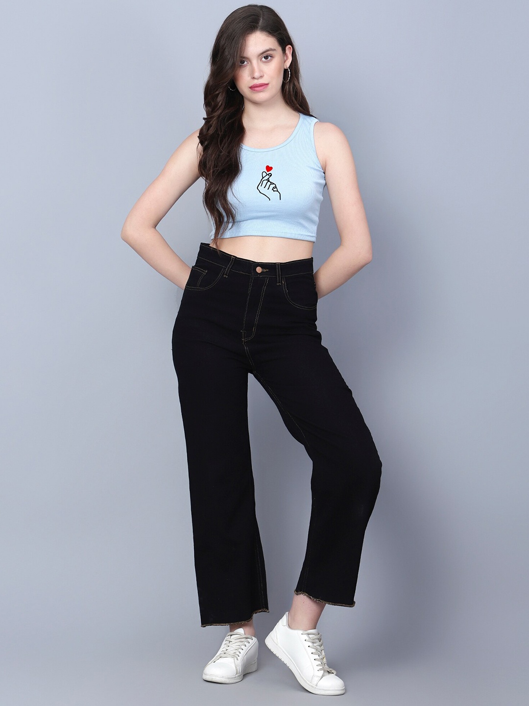 Fashion And Youth Graphic Printed Round Neck Sleeveless Fitted Crop Top, Turquoise blue
Fashion And Youth Graphic Printed Round Neck Sleeveless Fitted Crop Top, Turquoise blue