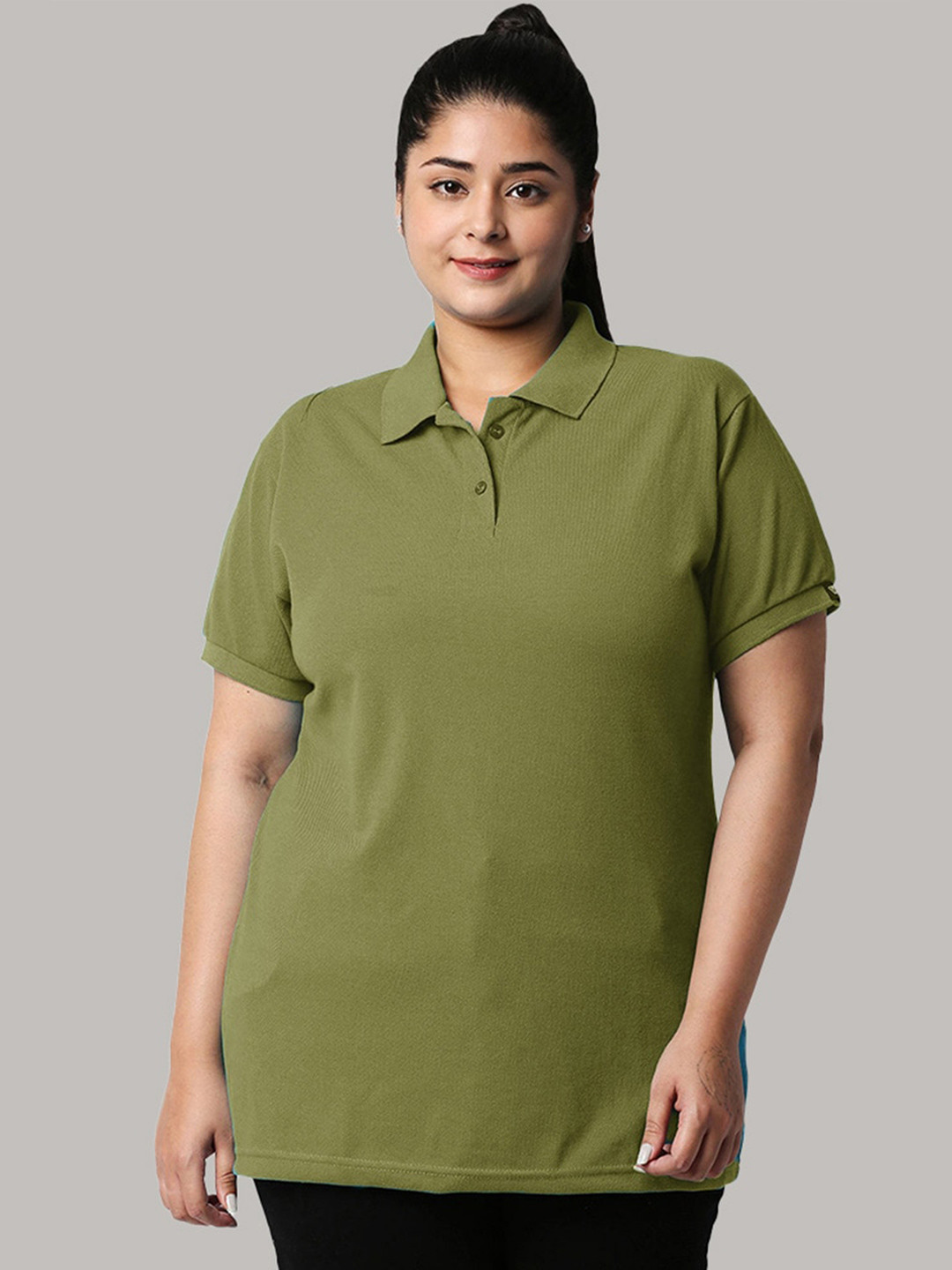 Wear Your Opinion Plus Size Polo Collar Cotton T-shirt, Olive
Wear Your Opinion Plus Size Polo Collar Cotton T-shirt, Olive