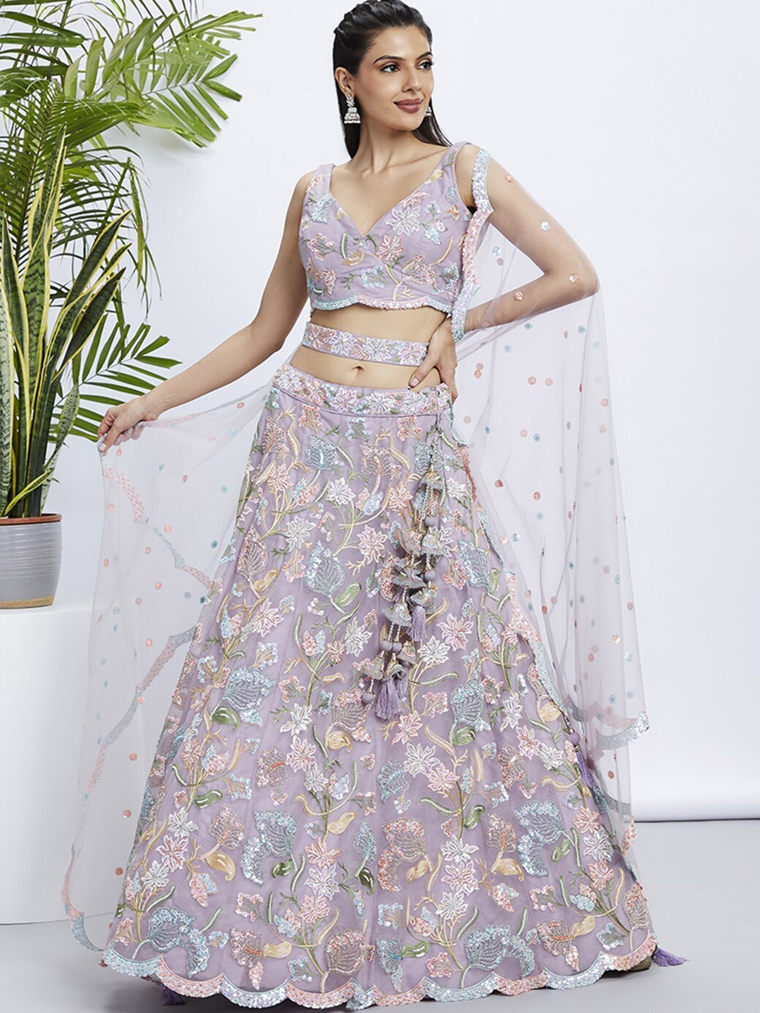 panchhi Embroidered Sequinned Semi-Stitched Lehenga & Unstitched Blouse With Dupatta, Mauve
panchhi Embroidered Sequinned Semi-Stitched Lehenga & Unstitched Blouse With Dupatta, Mauve