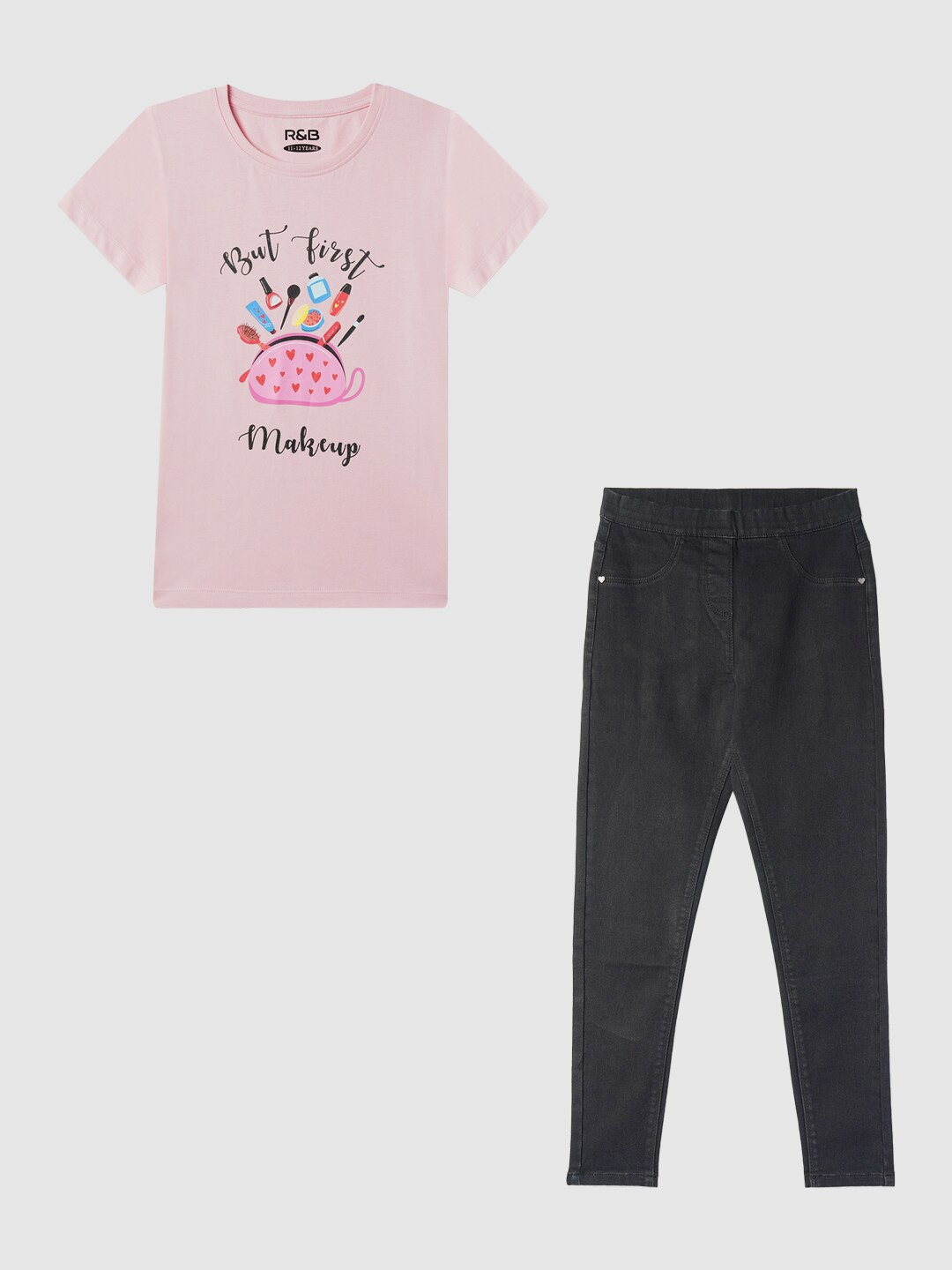 R&B Girls Printed Round Neck Short Sleeves Pure Cotton T-shirt with Trousers, Pink
R&B Girls Printed Round Neck Short Sleeves Pure Cotton T-shirt with Trousers, Pink