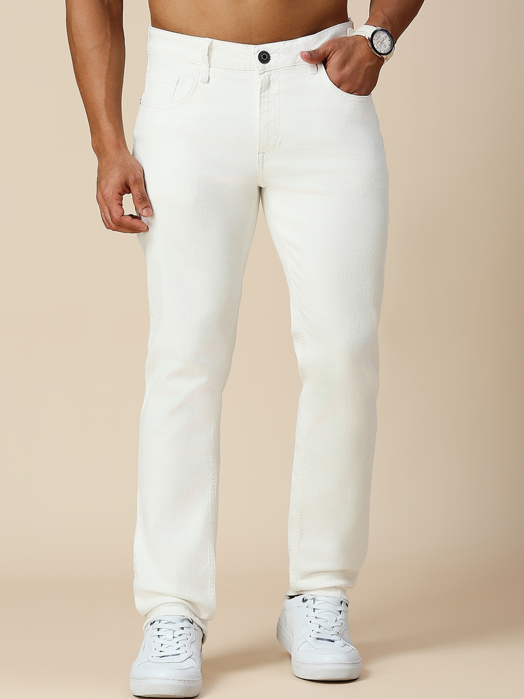 The Roadster Lifestyle Co Summer Collection Women Cotton Slim-Fit No Fade Jeans, White
The Roadster Lifestyle Co Summer Collection Women Cotton Slim-Fit No Fade Jeans, White