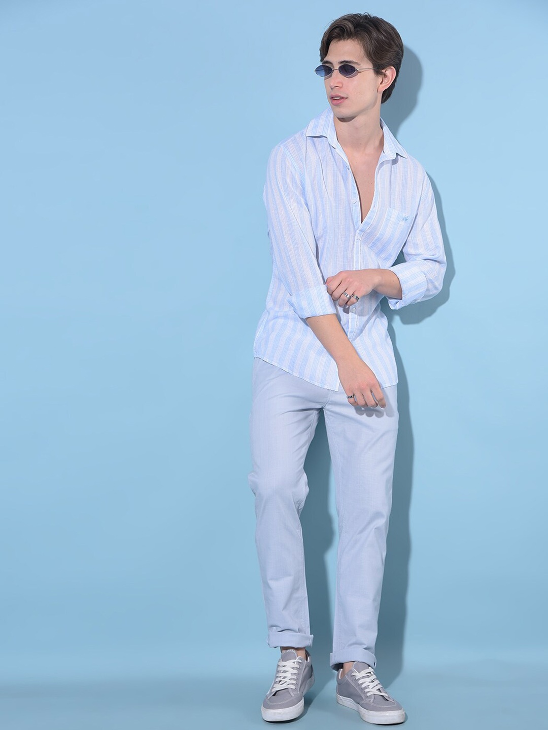 Crimsoune Club Classic Striped Cotton Spread Collar Slim Fit Opaque Casual Shirt, Blue
Crimsoune Club Classic Striped Cotton Spread Collar Slim Fit Opaque Casual Shirt, Blue