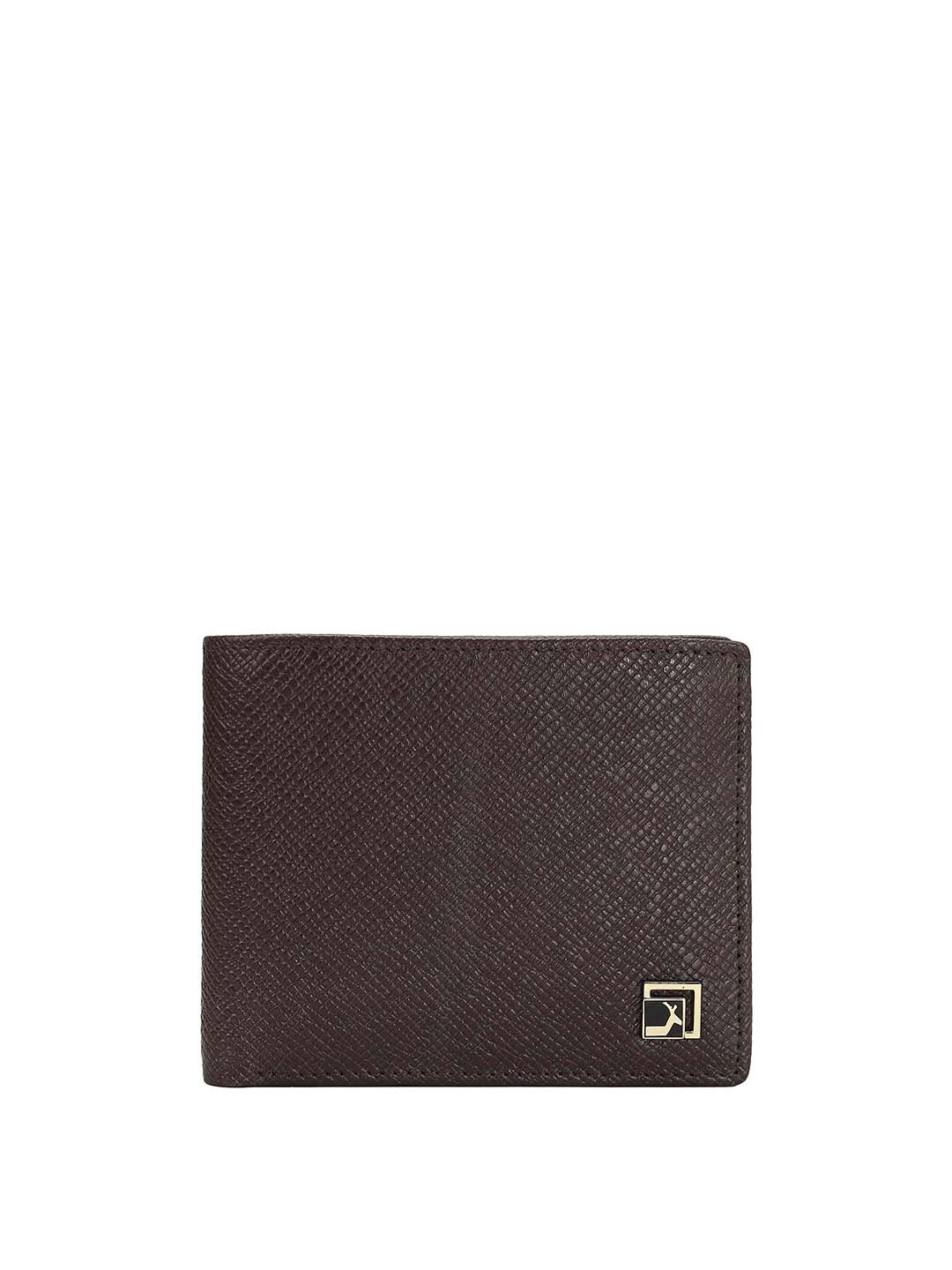 Da Milano Men Leather Two Fold Wallet, Brown