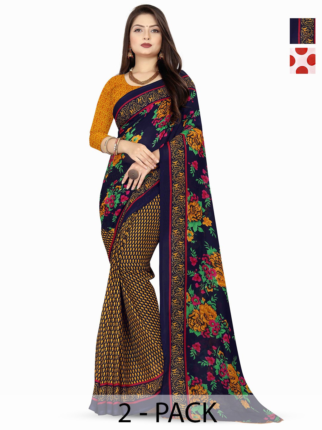 ANAND SAREES Women Daily Polka Dot Print Dot Poly Georgette Combo Pack of 2 Saree, White
ANAND SAREES Women Daily Polka Dot Print Dot Poly Georgette Combo Pack of 2 Saree, White
