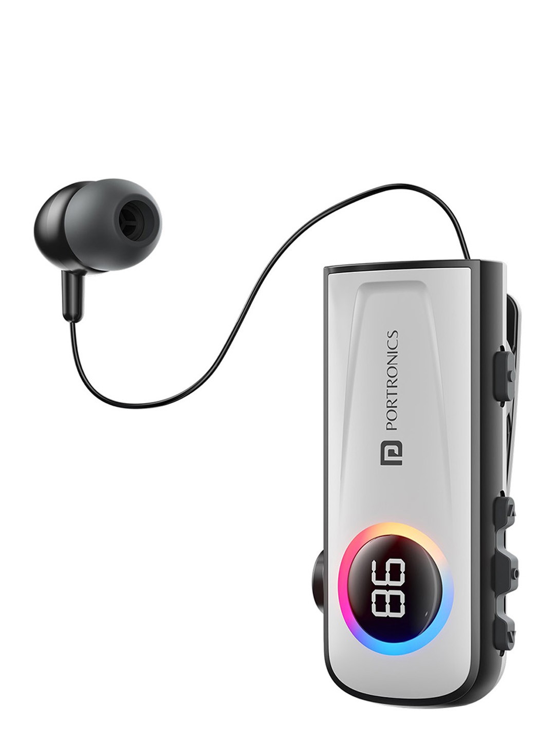 Portronics Harmonics Klip 5 Retractable Bluetooth Calling Earphone With Mic, Type C, White
Portronics Harmonics Klip 5 Retractable Bluetooth Calling Earphone With Mic, Type C, White