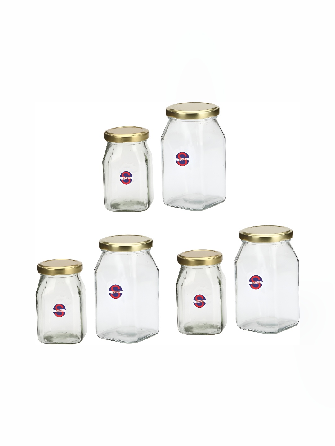 1ST TIME Transparent 6 Pieces Glass Containers 200 ml