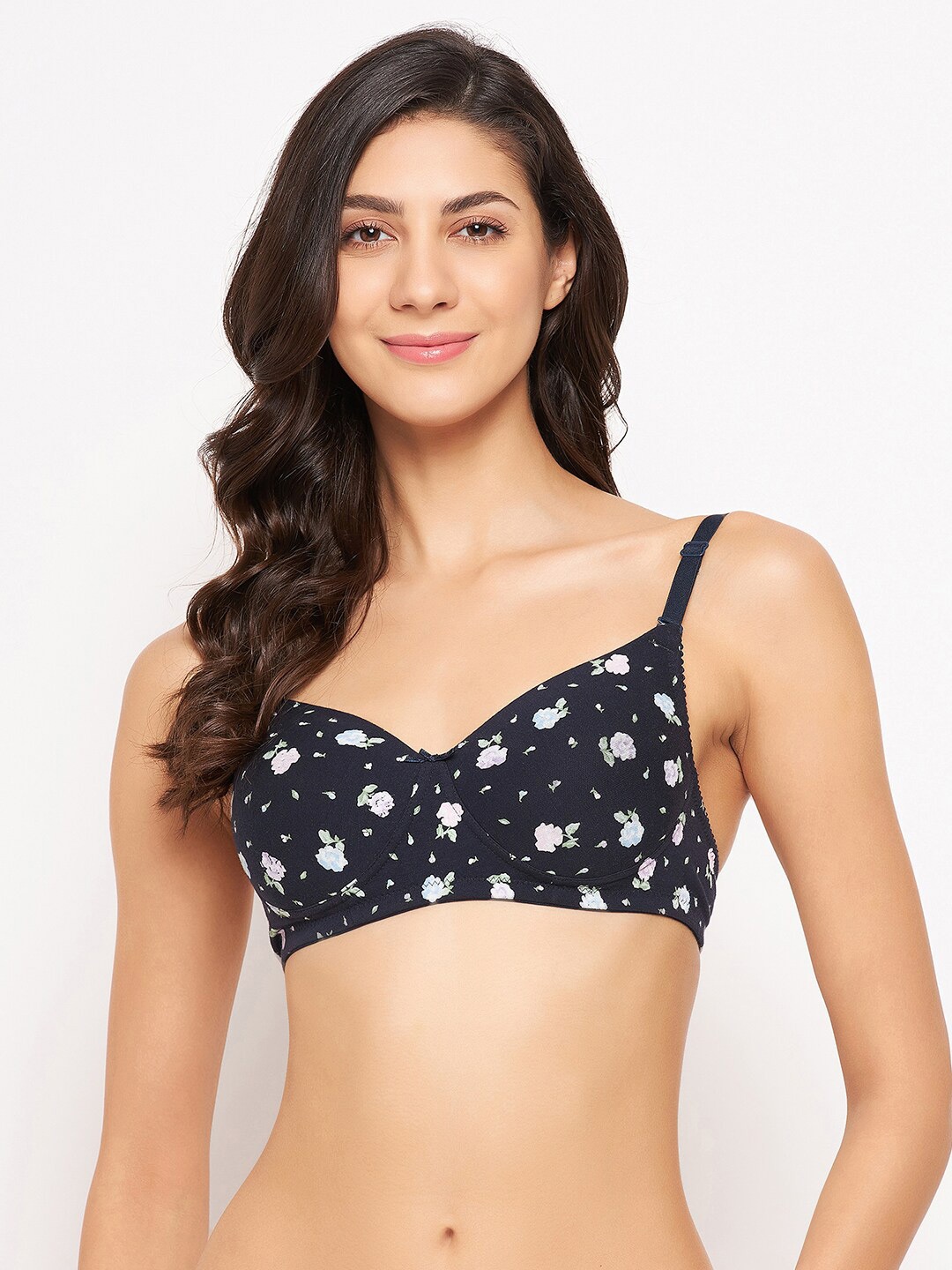 Clovia Navy Blue Floral Printed Full Coverage Cotton T-shirt Bra With All Day Comfort
Clovia Navy Blue Floral Printed Full Coverage Cotton T-shirt Bra With All Day Comfort