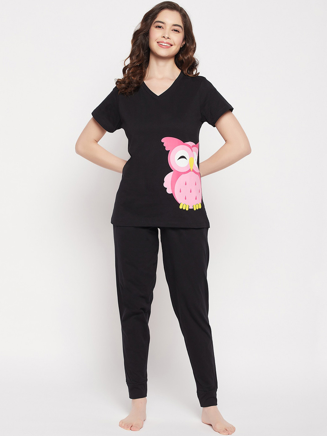 Clovia Black Owl Printed Pure Cotton Night Suit
Clovia Black Owl Printed Pure Cotton Night Suit