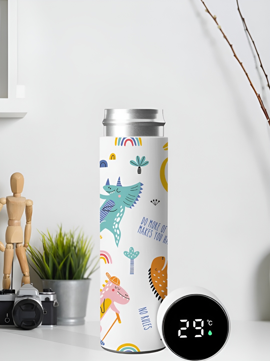 DecorTwist Stainless Steel Vacuum Insulated Water Bottle with LED Temperature Display, White
DecorTwist Stainless Steel Vacuum Insulated Water Bottle with LED Temperature Display, White