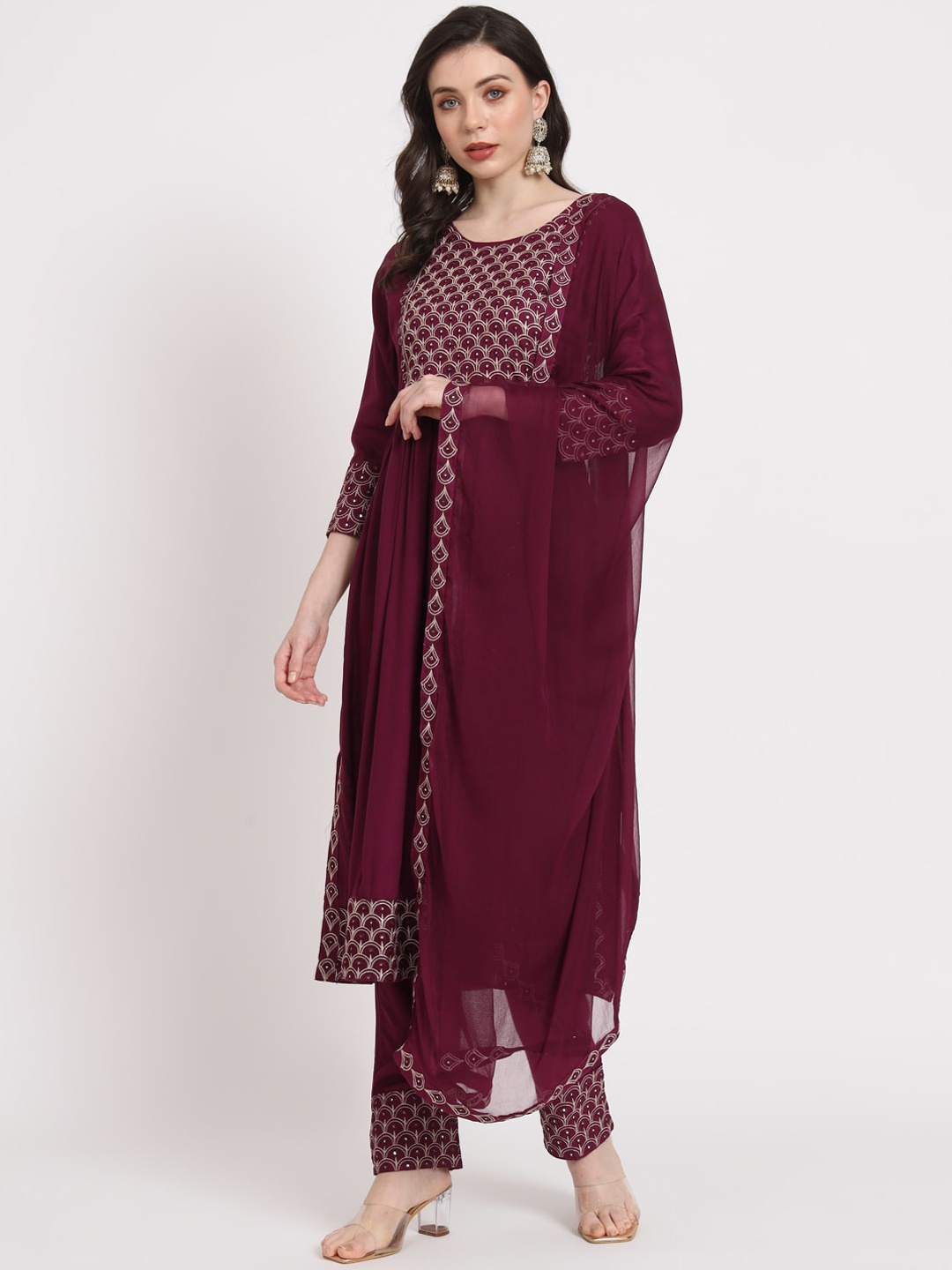 ASHRU Ethnic Motifs Embroidered Round Neck Mirror Work Kurta with Trousers & With Dupatta, Pink
ASHRU Ethnic Motifs Embroidered Round Neck Mirror Work Kurta with Trousers & With Dupatta, Pink