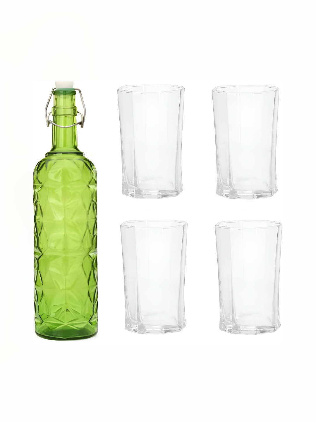 1ST TIME Green & Transparent 5 Pcs Textured Glass Dishwasher Safe Water Bottle & Glasses
1ST TIME Green & Transparent 5 Pcs Textured Glass Dishwasher Safe Water Bottle & Glasses