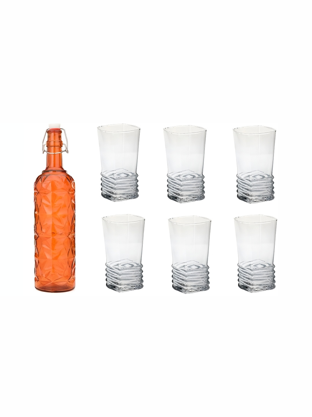 1ST TIME Orange-Coloured & Transparent Set Of 1 Piece Water Bottle With 6 Pieces Glass
1ST TIME Orange-Coloured & Transparent Set Of 1 Piece Water Bottle With 6 Pieces Glass