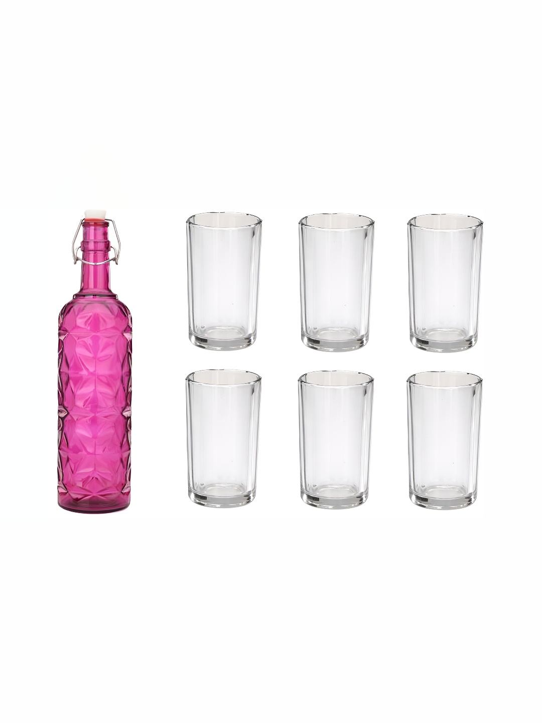 1ST TIME Pink & Transparent 7 Pieces Textured Glass Dishwasher Safe Water Bottle & Glasses
1ST TIME Pink & Transparent 7 Pieces Textured Glass Dishwasher Safe Water Bottle & Glasses