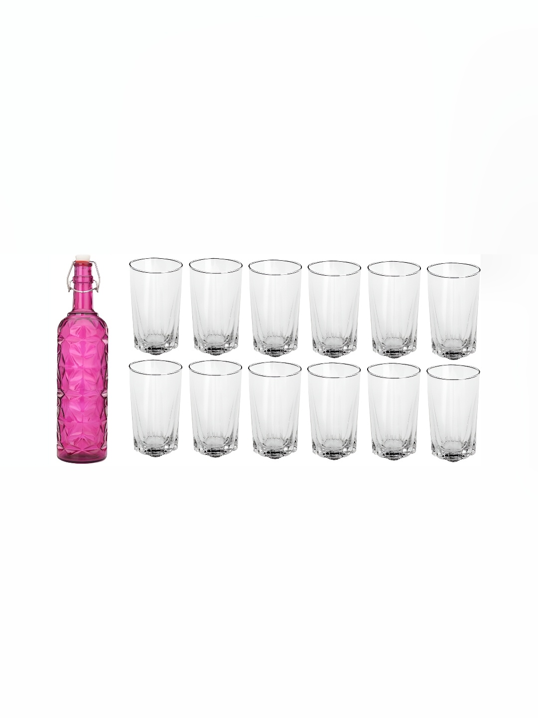 1ST TIME Pink & Transparent 13Pcs Textured Glass Dishwasher Safe Water Bottle & Glasses
1ST TIME Pink & Transparent 13Pcs Textured Glass Dishwasher Safe Water Bottle & Glasses