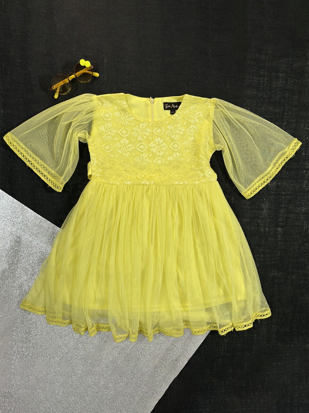 Bella Moda Girls Self Design Satin Round Neck Bell Sleeves Fit & Flare Casual Dress, Yellow
Bella Moda Girls Self Design Satin Round Neck Bell Sleeves Fit & Flare Casual Dress, Yellow