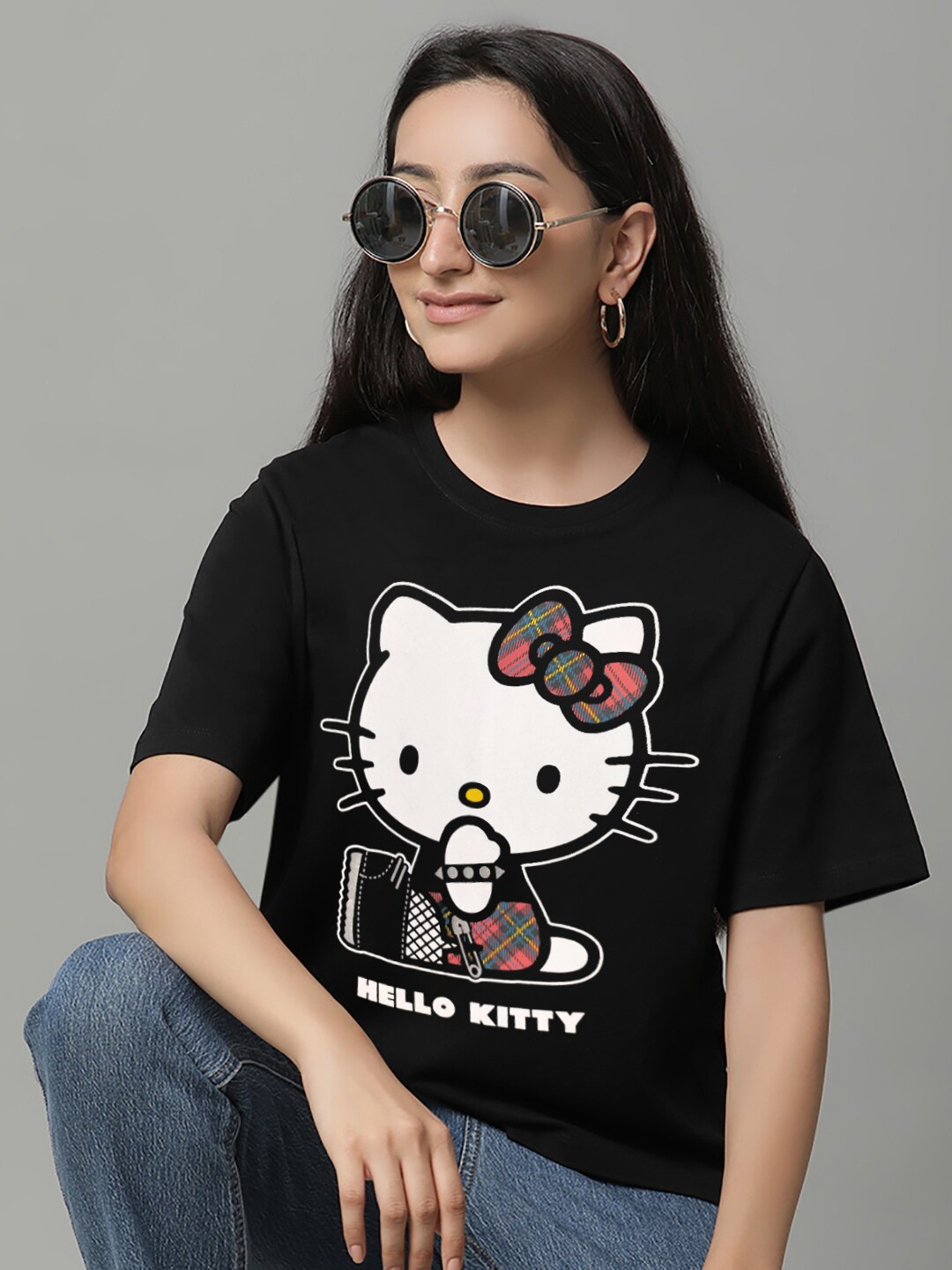 Free Authority Hello Kitty Printed Short Sleeves Oversized Cotton Relaxed Fit T-Shirt, Black
Free Authority Hello Kitty Printed Short Sleeves Oversized Cotton Relaxed Fit T-Shirt, Black